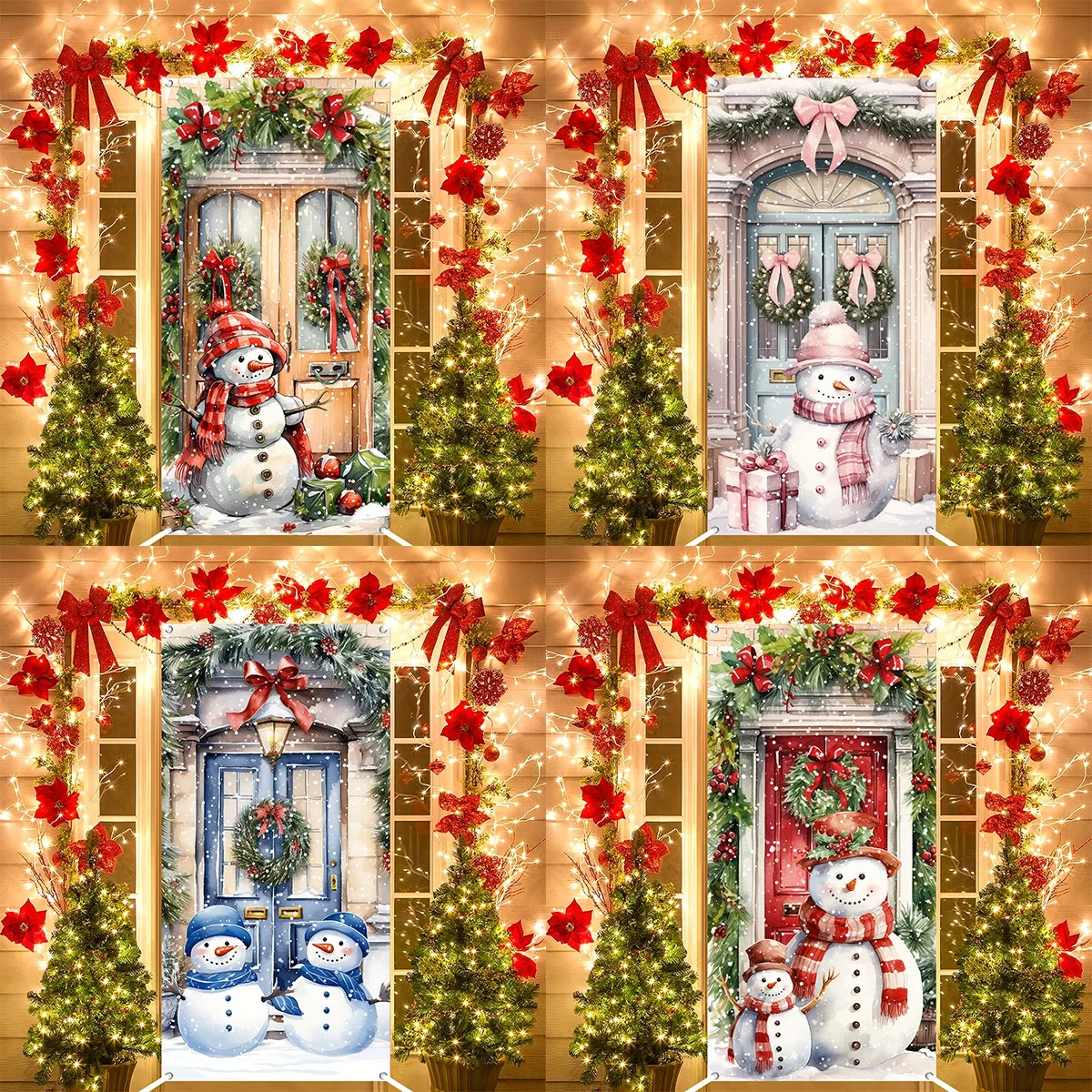 Christmas Hanging Flag Christmas Decoration For Home 2024 Xmas Door Banner Porch Sign Ornament Navidad Natal New Year Gift 2025