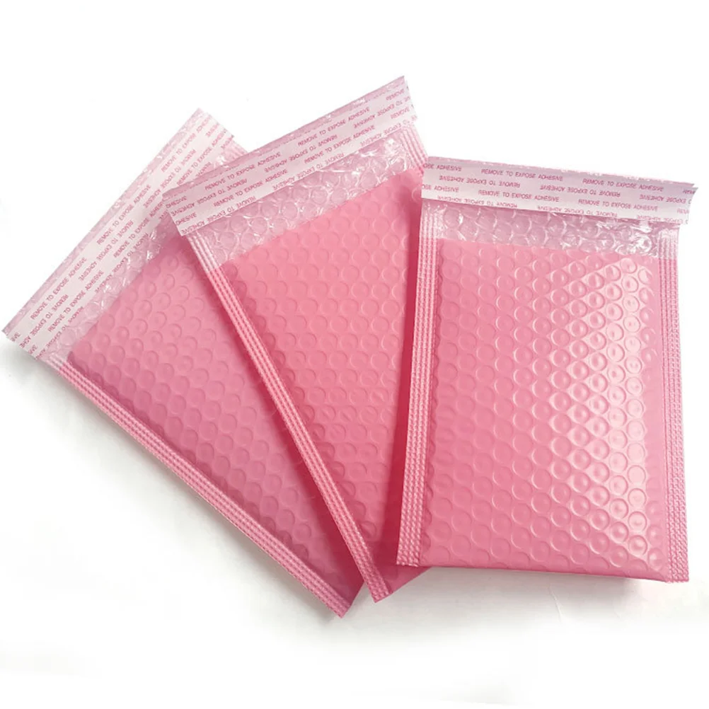 50 Pcs Bubble Bag Co-extruded Film Pink Wrapping Paper Pouch Express Delivery Shockproof Packaging Storage
