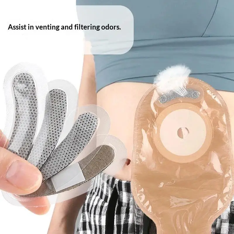 1/5/10 Stück Aktivkohlefilter für Stoma-Pflege, Geruchsfilter für Stoma-Beutel, Einwegfilter zur Geruchsabsorption und Desodorierung – Detail 2