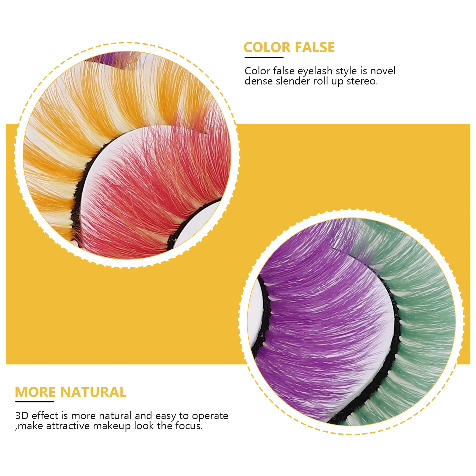 

5 Pairs Telescopic Colorful False Eyelashes Fake Wispy Imitation Multicolored