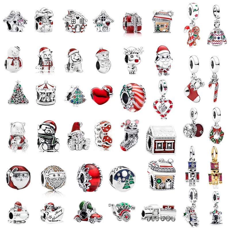 

Hot Sale Fashion Christmas Jewelry Gift Charm Bead Silver Plated Gingerbread Man、Reindeer Beads Fit Original Europeans Bracelet