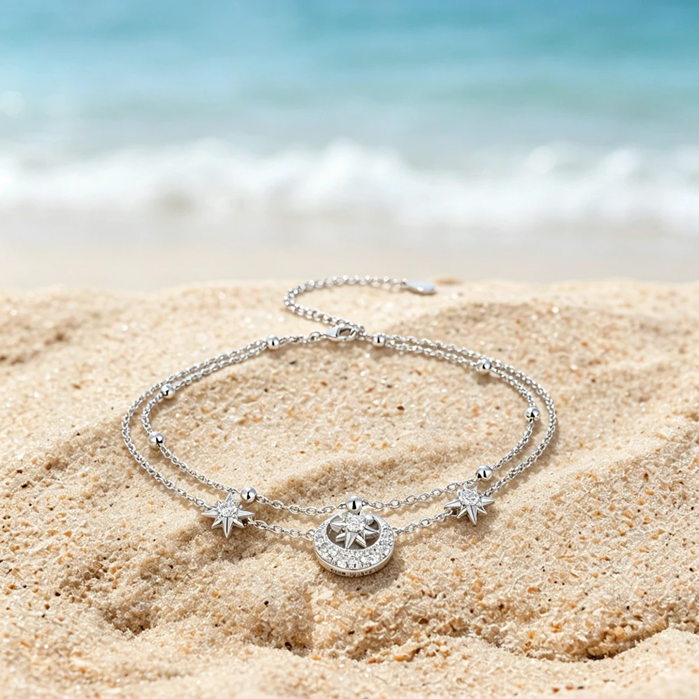 APIR Sparkling Moissanite Star - đánh giá và giá Anklet Foot Chain