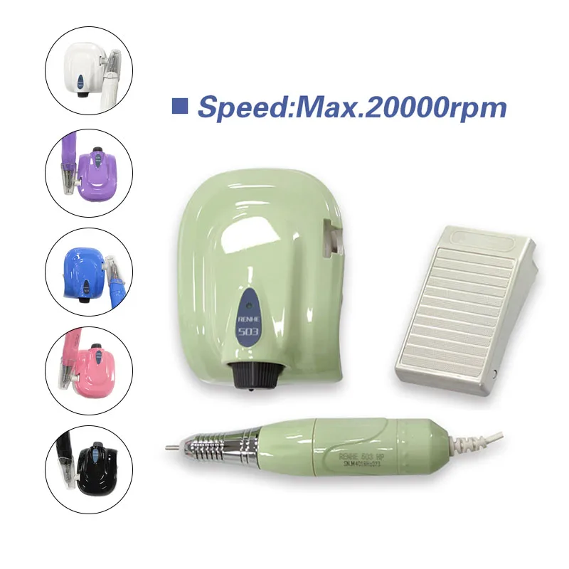 

RHJC RENHE503 Micromotor 20000RPM Nail Electric Polisher Beginner Manicure Pedicure Nail Drill Jewelry Polishing Handpiece