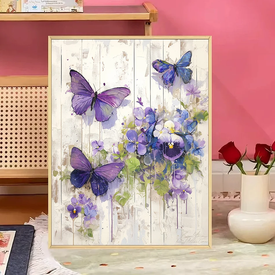 RUOPOTY Malen nach Zahlen, Kit für Erwachsene, Schmetterling, einfaches Gemälde, Öl, Leinwand, Zeichnung, Kunsthandwerk, Farbmarkierungen, Geschenk, Wandkunst