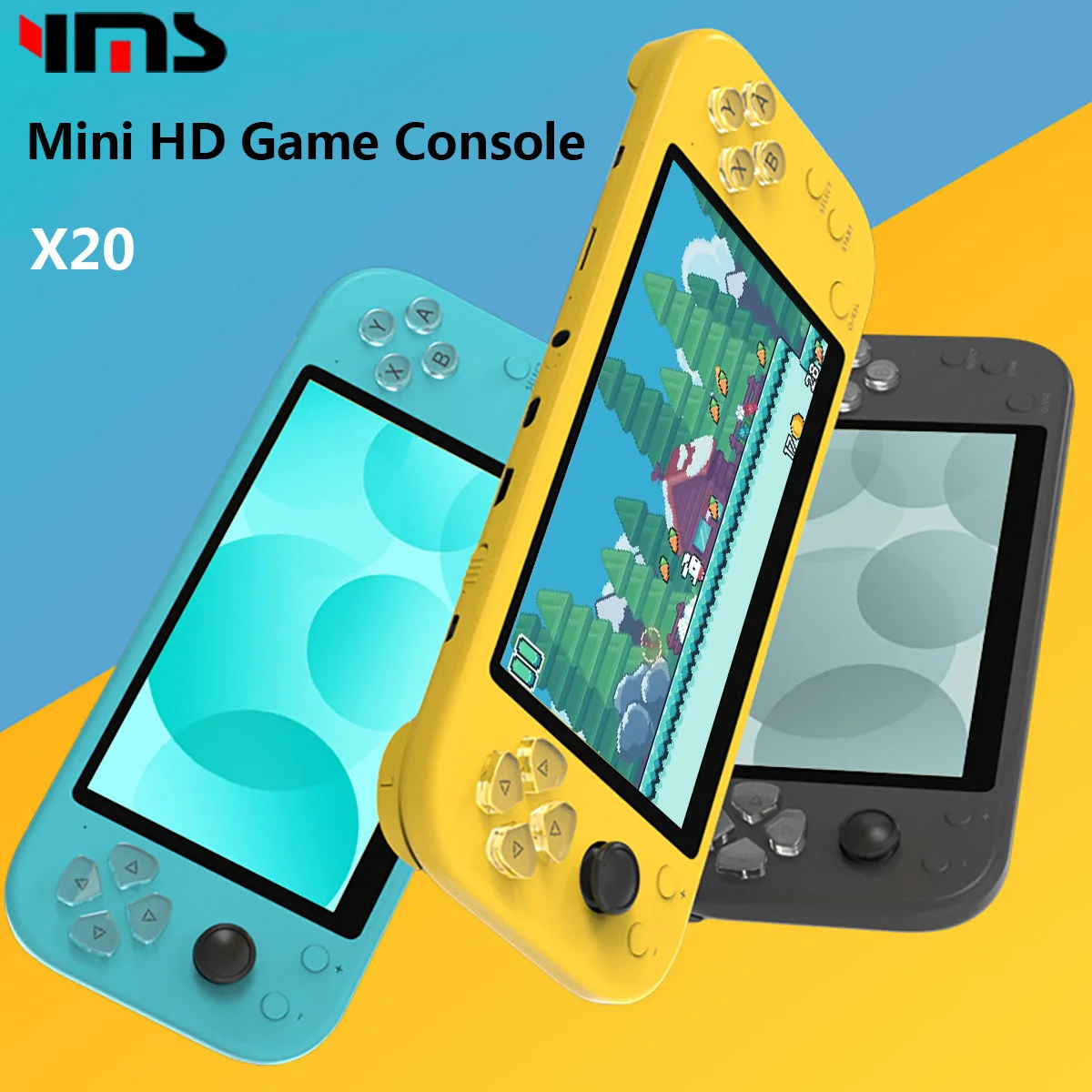 X7 4.3 Inch Handheld Video Game Console Dual Joystick Mini Portable Game Console Built-in 10000 Classic Free Games Support TV