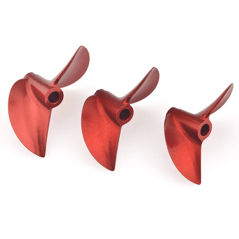 Rood Aluminium 4.76mm 3/16 ''Propeller CNC 4.76mm 2 Blades Schroef Links/Rechts D38 tot D50mm voor RC Kat Boot Garnalen Boot