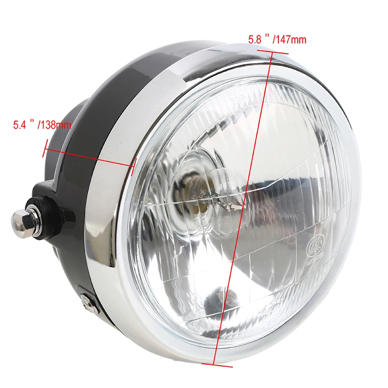 5.8 Inch Motorcycle Headlight Round Headlamp High Low Beam 12V Lamp Lighting Universal For Honda Suzuki Yamaha Harley Cafe Racer