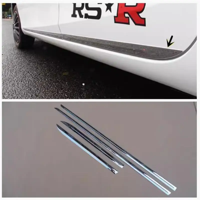 

For Toyota VIOS 2014 2015 2016 2017- 2022 Side Door Body Molding Cover Trim Side Door Protective Trim Accessories Parts 4pcs
