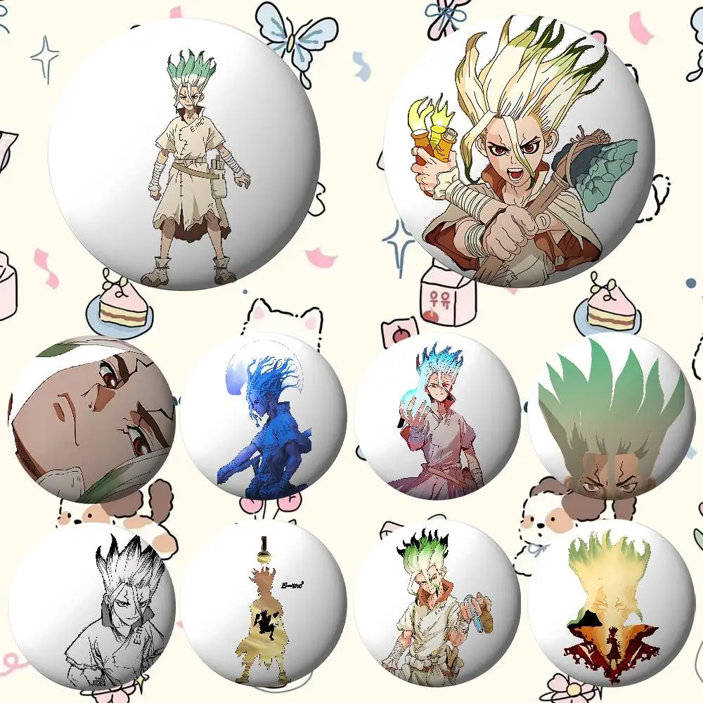 Insignias de carteles de Dr.STONE de cómics de Anime, broche de botón suave de hojalata, insignia de Metal, accesorios de joyería personalizados, sombrero, bolso, solapa