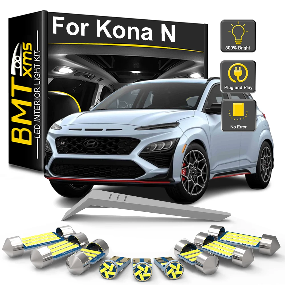 

BMTxms 11Pcs Car LED Interior Light Bulb For Hyundai Kona N 2021 2022 2023 2024 Canbus Vehicle Indoor Reading License Plate Lamp