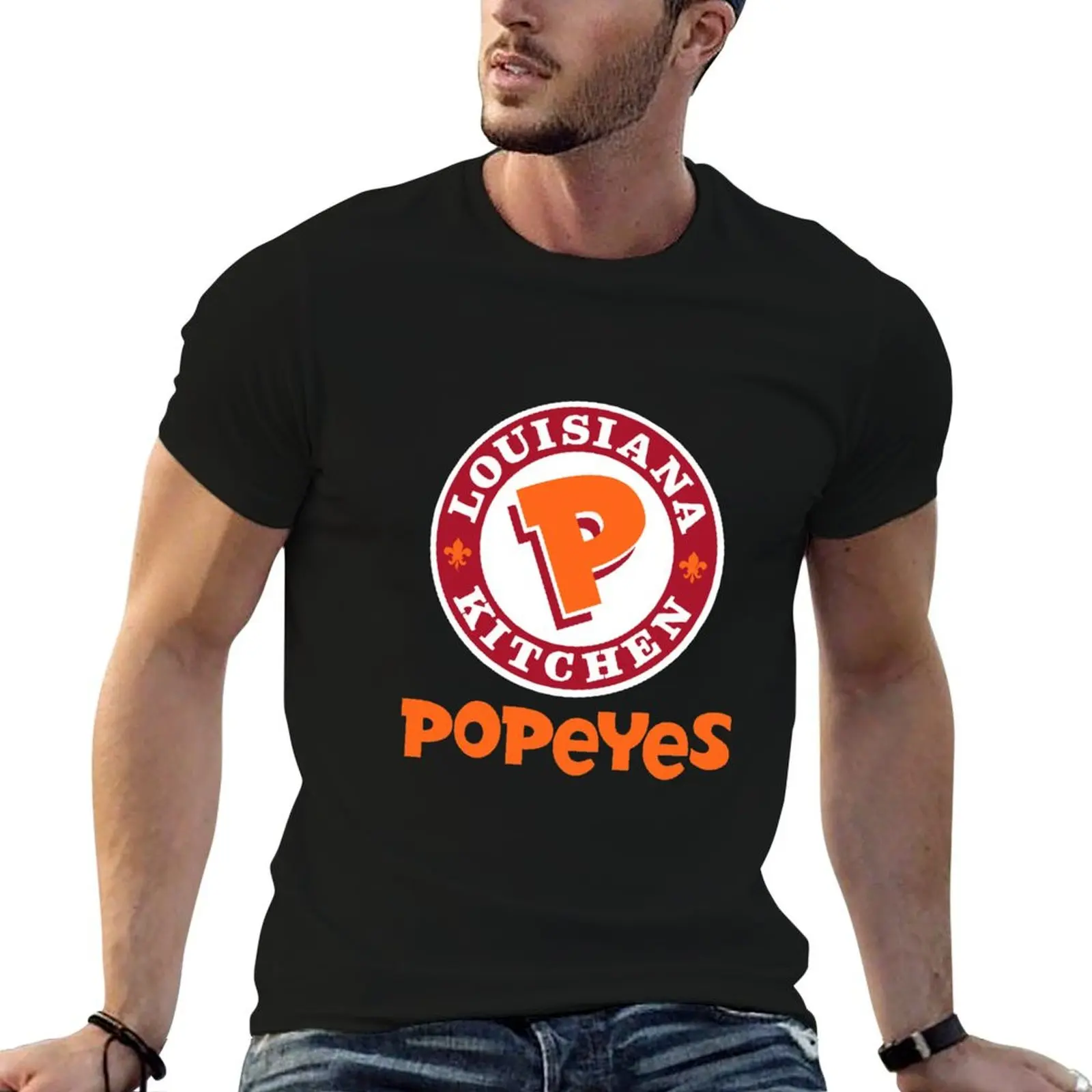 Popeyes Fastfood T-Shirt Trendy Casual Short Sleeve Shirt