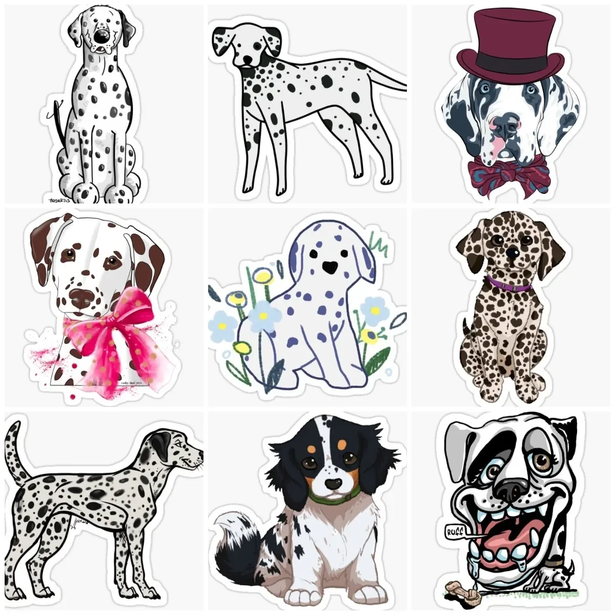 

Spotted Dog Pets Creative Sticker Laptop Wall Room Truck Window Motorcycle Car Truck Glass Helmet Camper Decal Customizable PVC