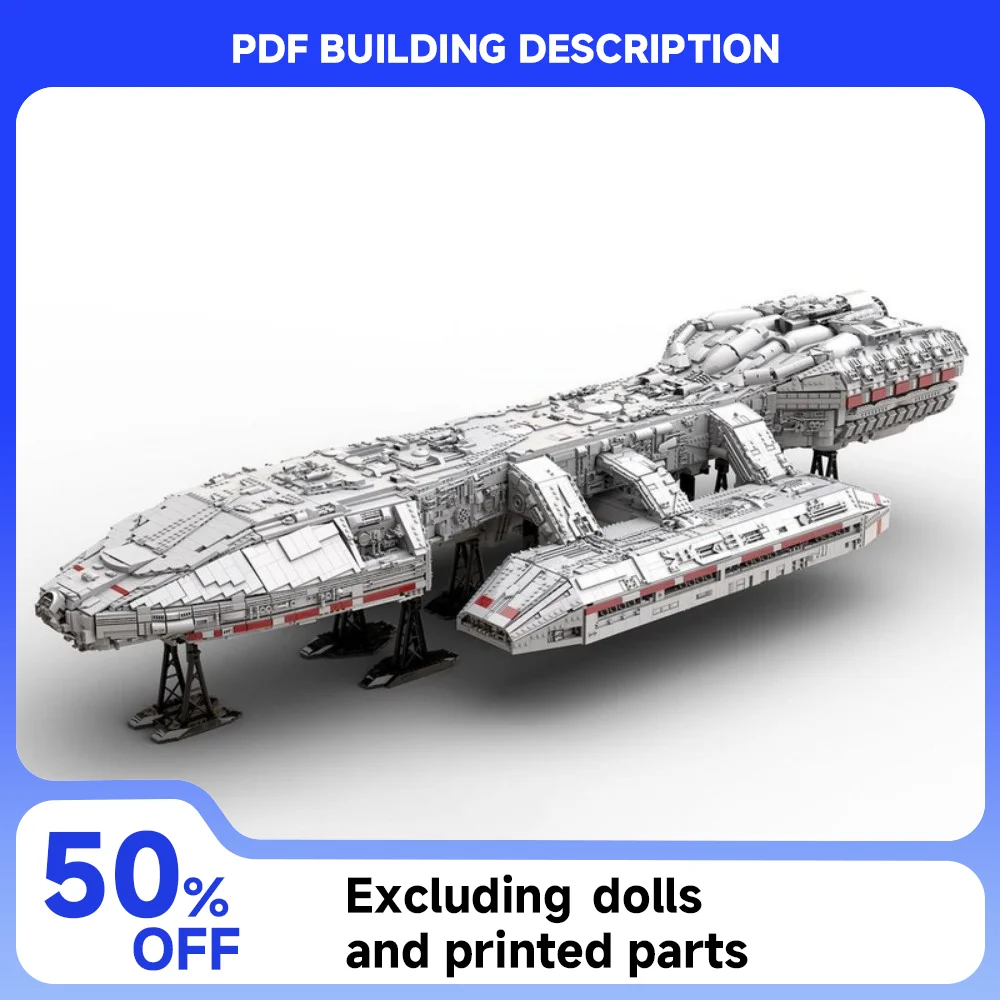 Space Military Custom MOC Battlestar Galactica 2.0 Spaceship Battle Model