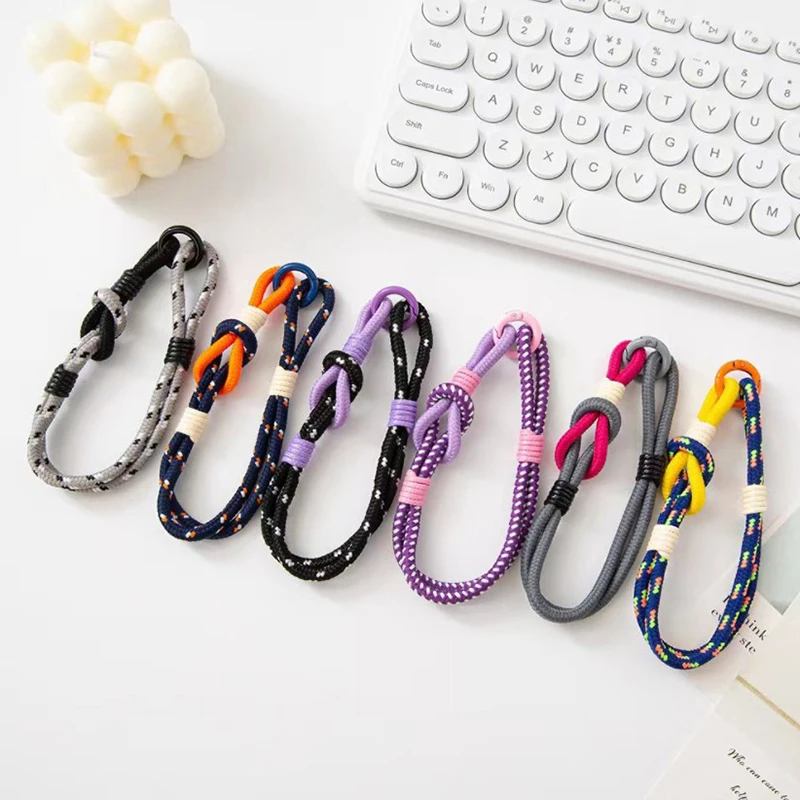 Stylish Lanyard Fluorescent Color Phone Strap Bag Braided Strips Keycord Hanging Trousers Accessories Keychain Wrist Rope