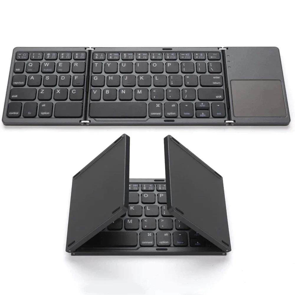 Imagem -05 - Teclado Touchpad sem Fio Bluetooth Dobramento Micro Fácil de Transportar Ios Android Windows Ipad Tablet Computador