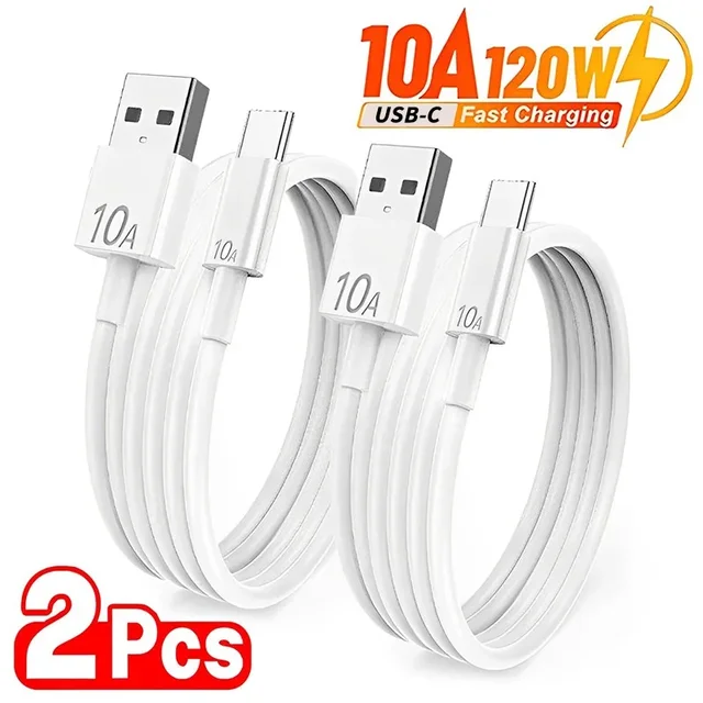 Kabel USB typu C 120W 10A Super szybka linia ładowania Szybkie przewody transferu danych do linii danych Samsung Xiaomi Huawei