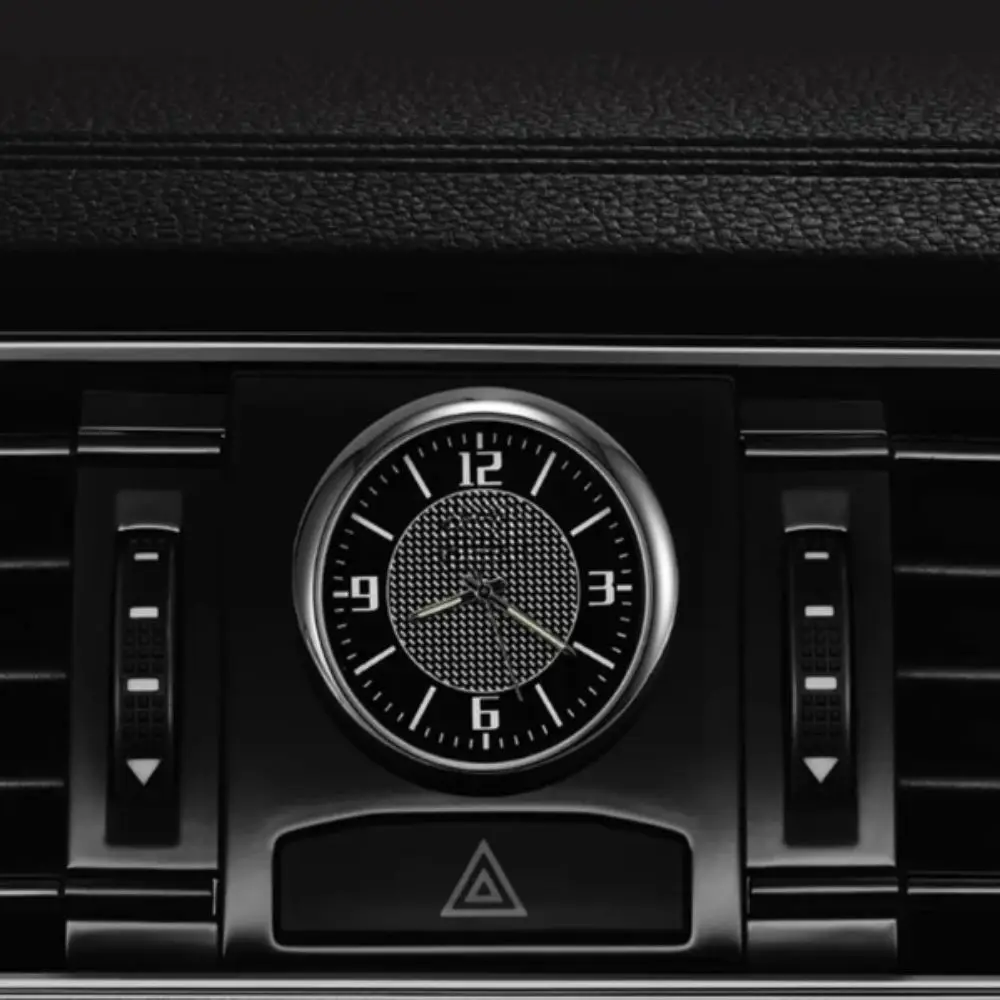 Titanium Alloy Car Clock Mini Size Round Design Luminous Clock Stick-On Mount Luminous Display Auto Ornament Auto Accessories