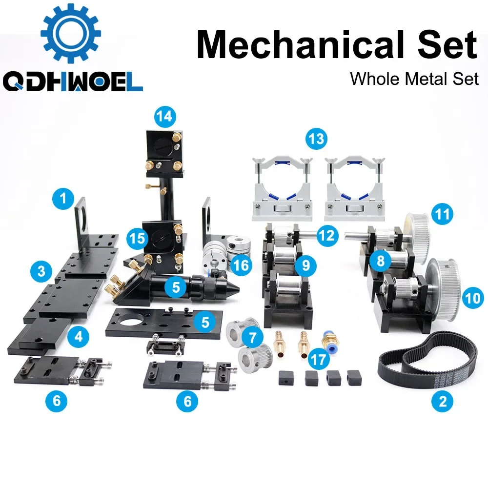 QDHWOEL Laser Cutting Machine Spare Parts Set Single Head for 6090 1390 1410 Co2 Laser Mechanical Parts
