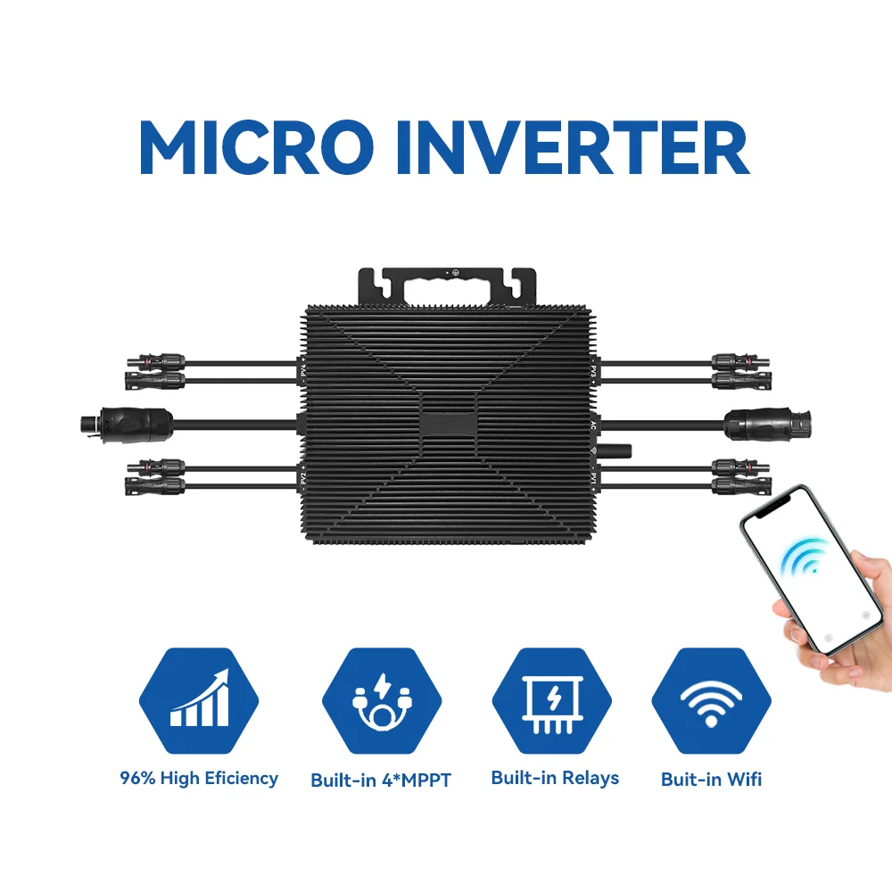 OEM Factory Microinverter 1800Watt Pure Sine Wave Solar Micro Inverter Mppt 1800W IP67 On Grid Micro Inverter