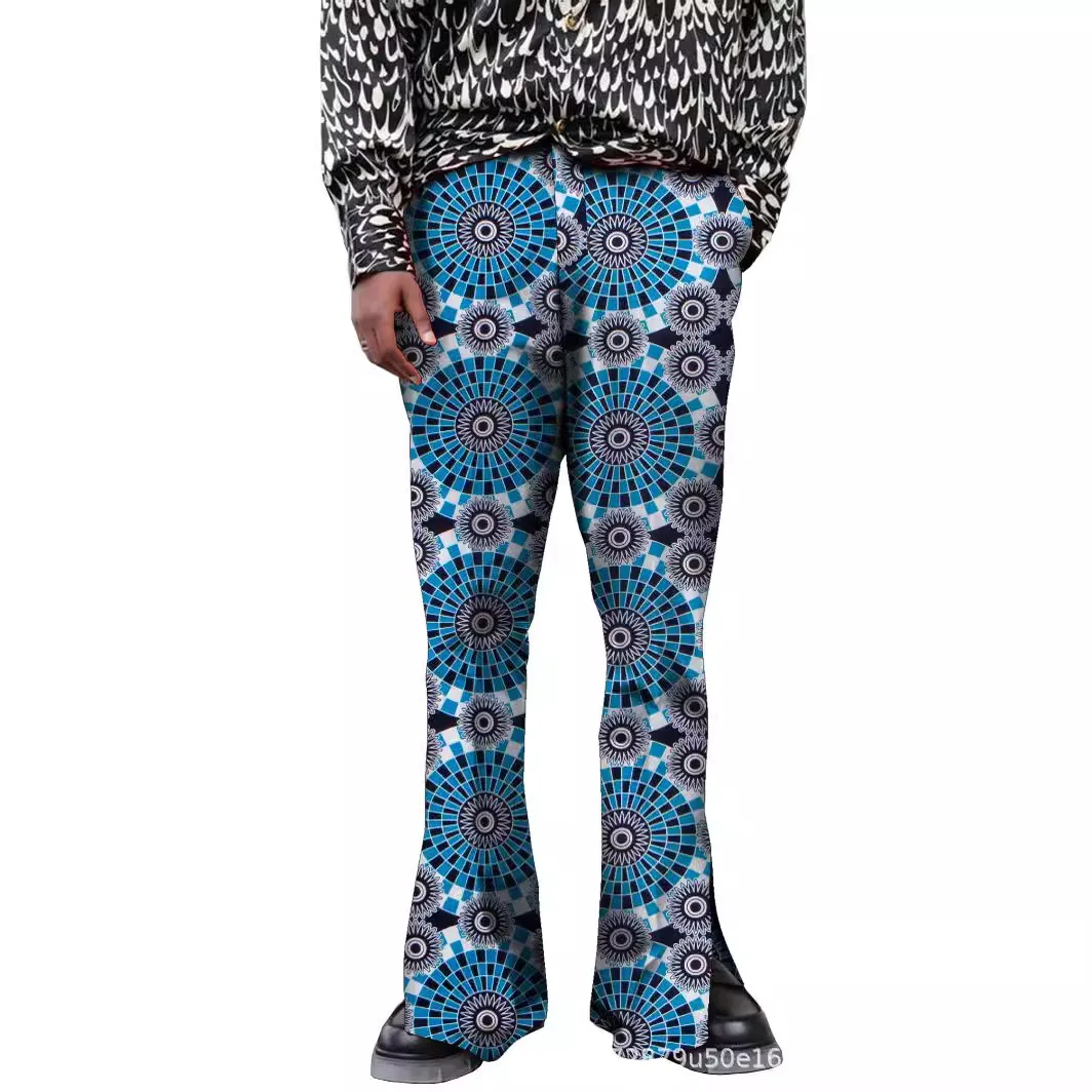 2025 African Print Men's Long Pants - Ankara Casual Flared Pants - Western Hip-hop Printed Pants  Streetwear Men S-5XL
