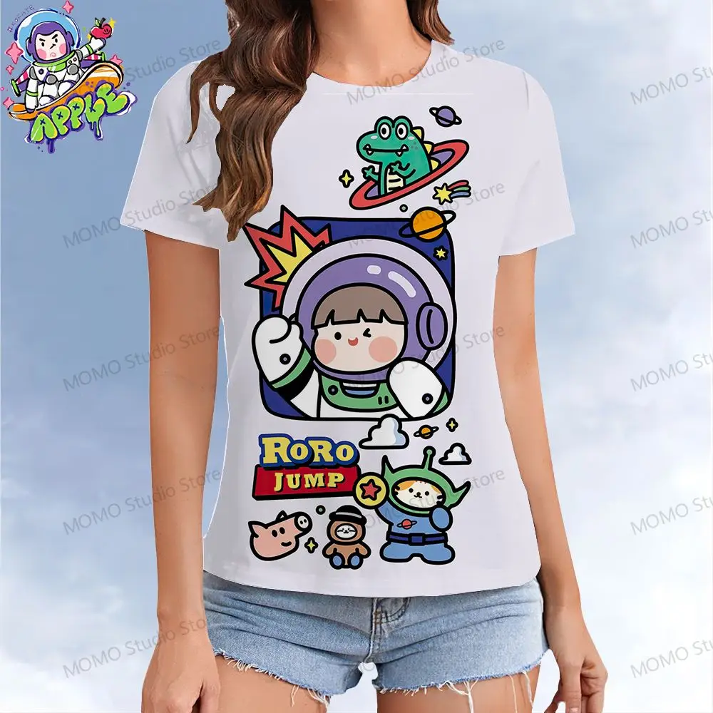 

Disney Toy Story Women's T-shirt Buzz Lightyear 2024 Short Sleeve Tee Y2k O Neck Street Wear Summer Leisure XS-3XL T-shirts Top