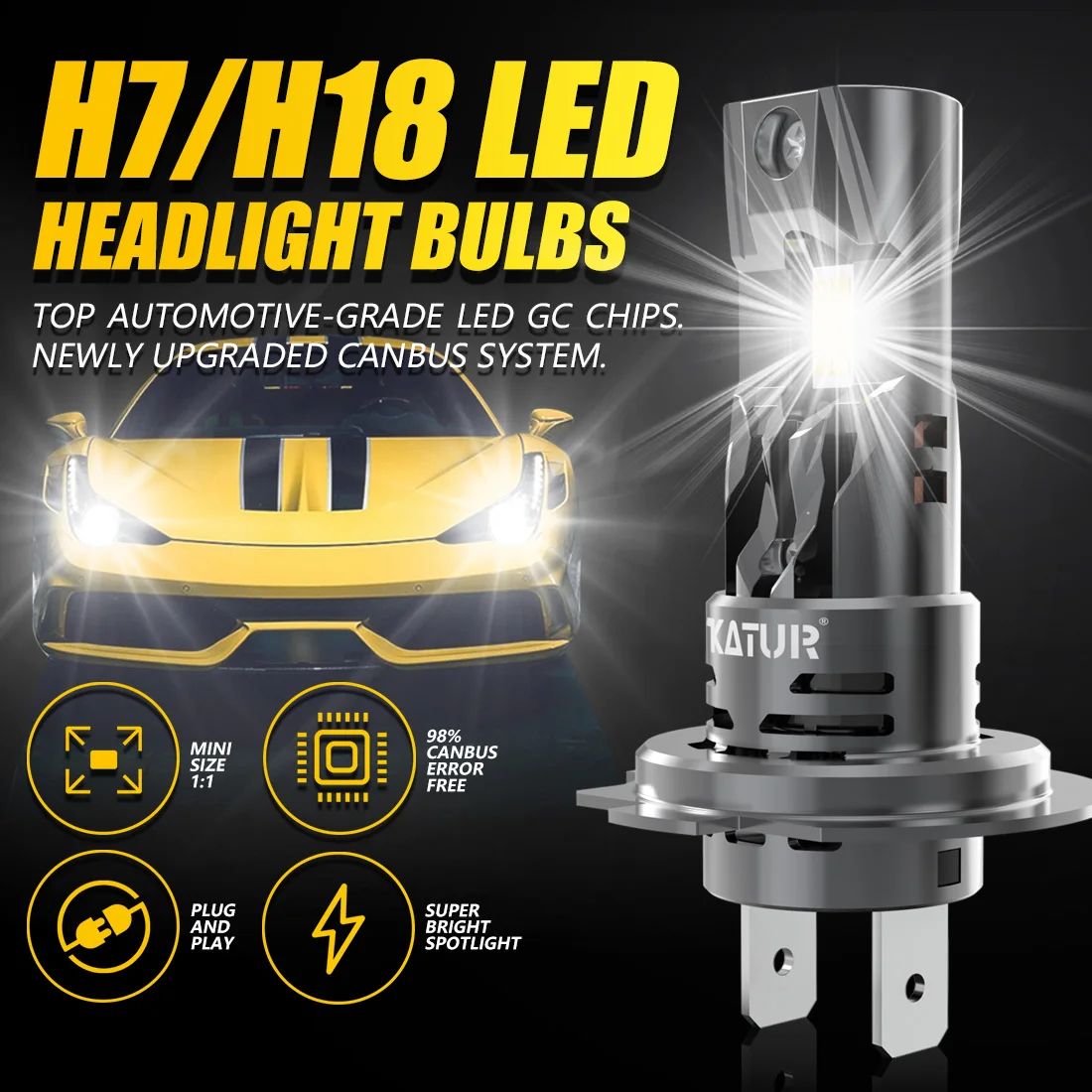 2Pcs Canbus No Error H7 LED Headlight Bulb Mini Fan Super Bright 6000K Headlamp For Kia Sportage Rio Pro Ceed Sorento Cerato 3