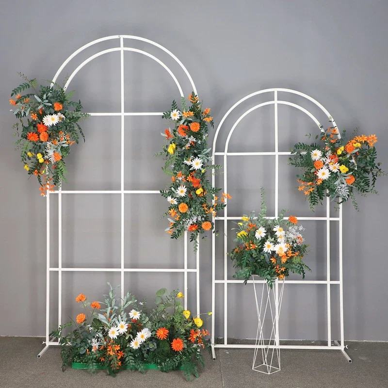 

New wedding wrought iron arch stage screen wedding arrangement decoration welcome area ornament window flower stand props