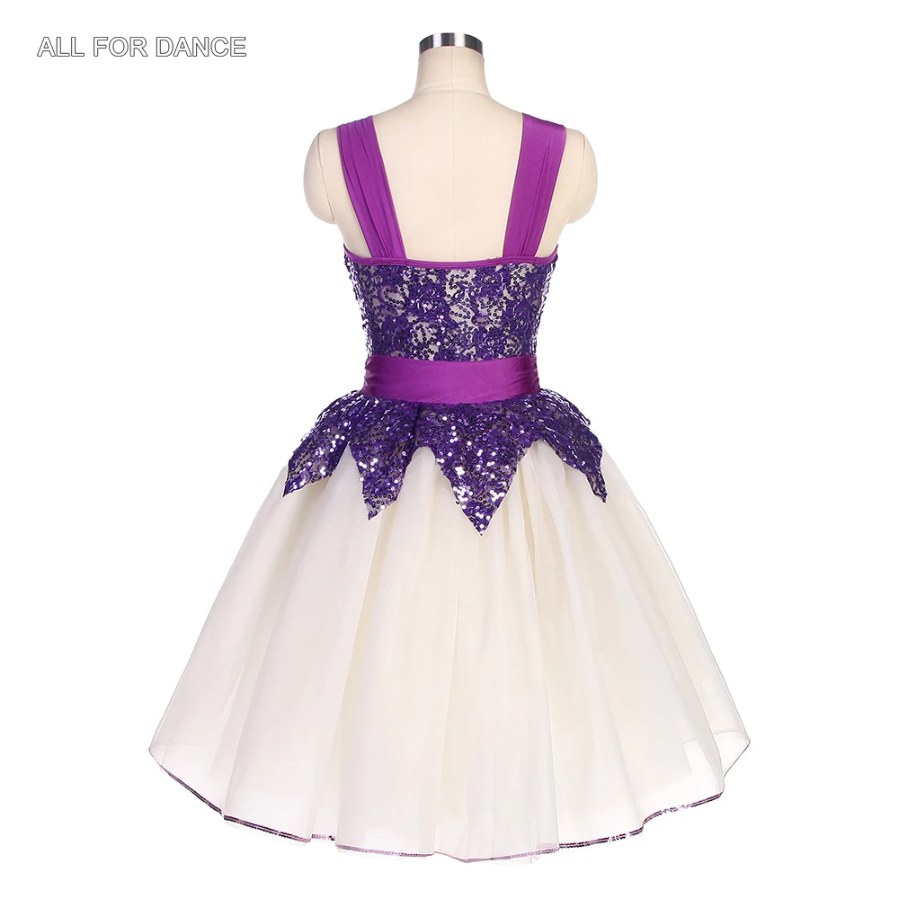 22502 Purple/Green Sequin Bodice Romantic Ballet Tutu Long Tutu For Women And Girl Stage Performance Ballet Costume Tutu