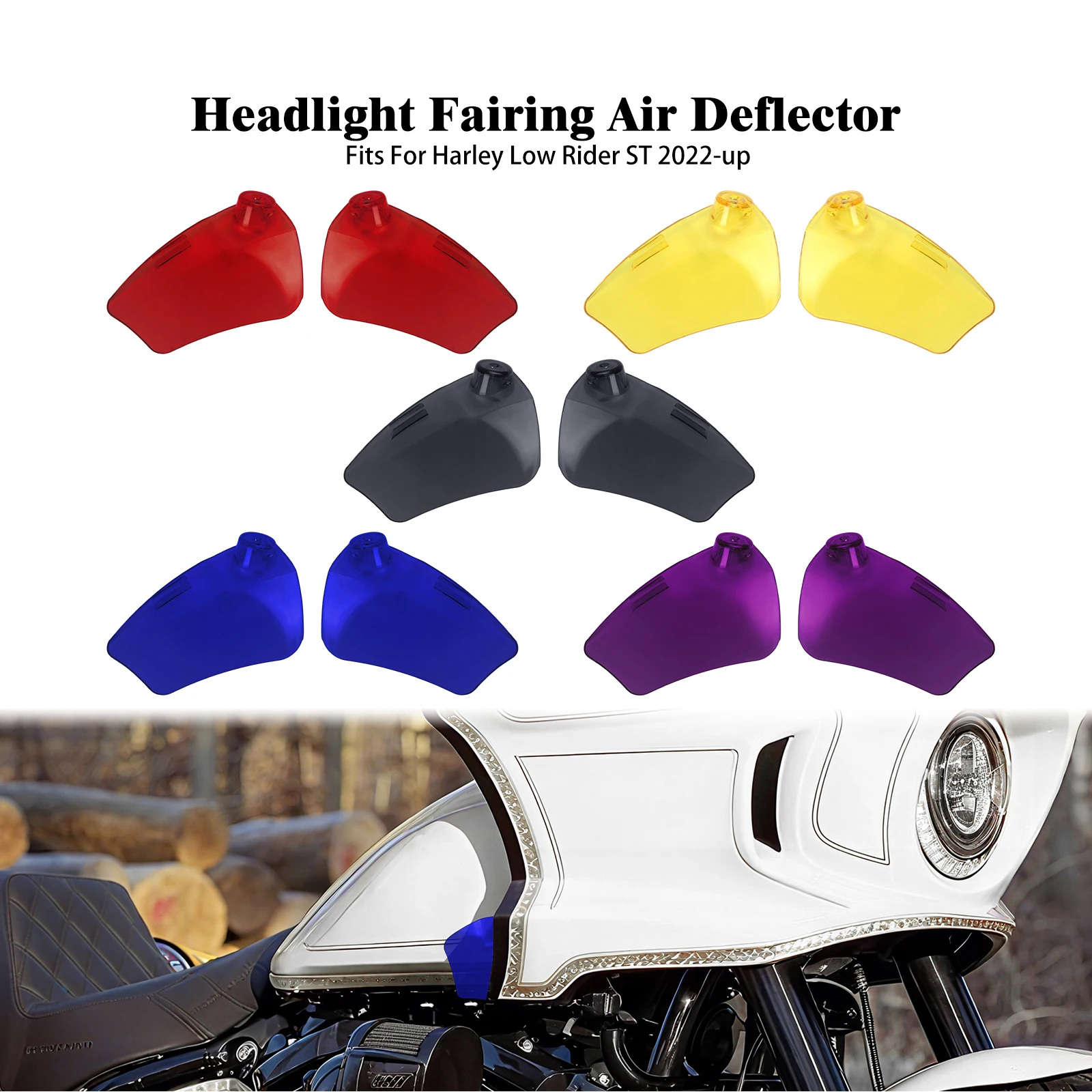 Motorcycle Colored Headlight Side Fairing Air Deflector Cover For Harley Softail Low Rider ST FXLRST 2022-2025 Wind Accessories