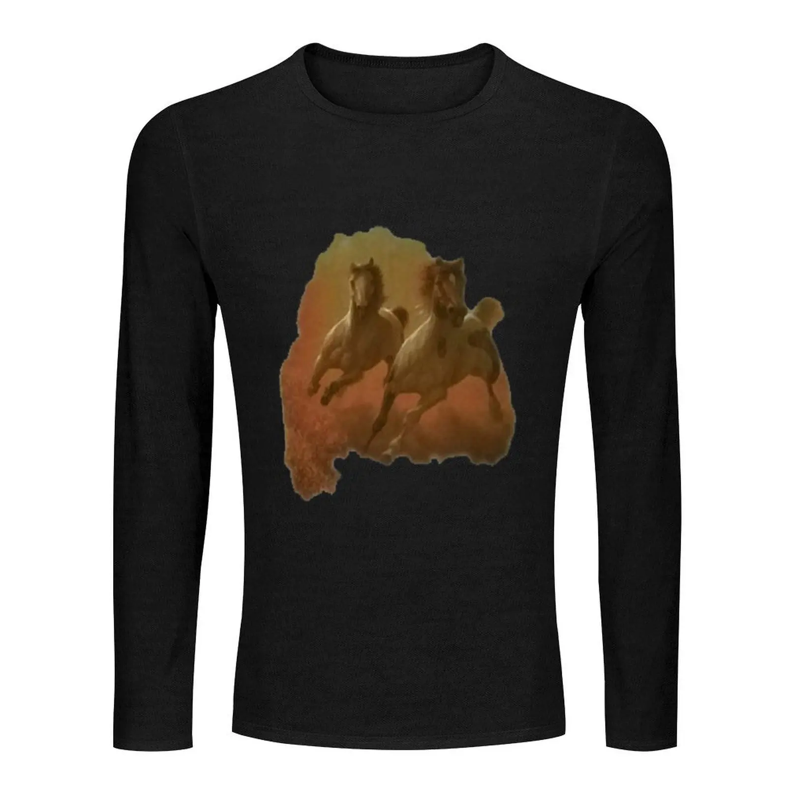 Galloping Horses Shirt Long T-Shirt quick drying shirt tees quick-drying t-shirt mens clothing