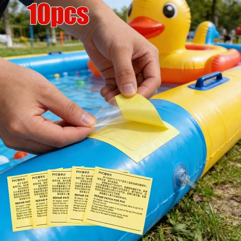10Pcs Transparent Waterproof Repair Patches for Tents, Sleeping Bags & Inflatables – Portable & Reflective, No Battery Needed