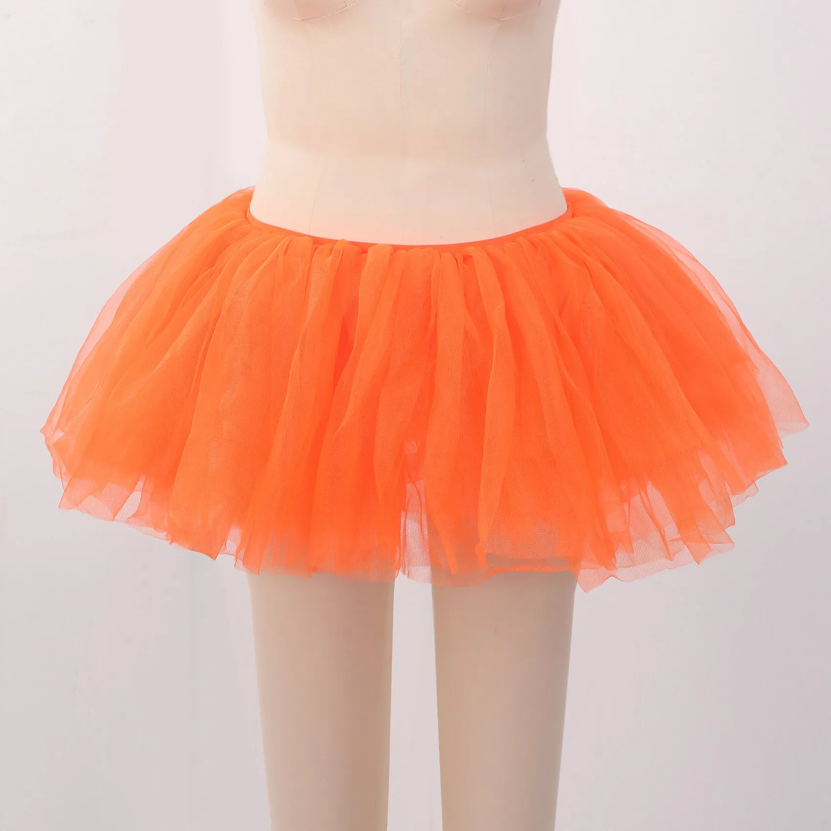 Tutu de danse en tulle pour femmes et filles, 5 couches, costume de soirée de Rh, tutu orange