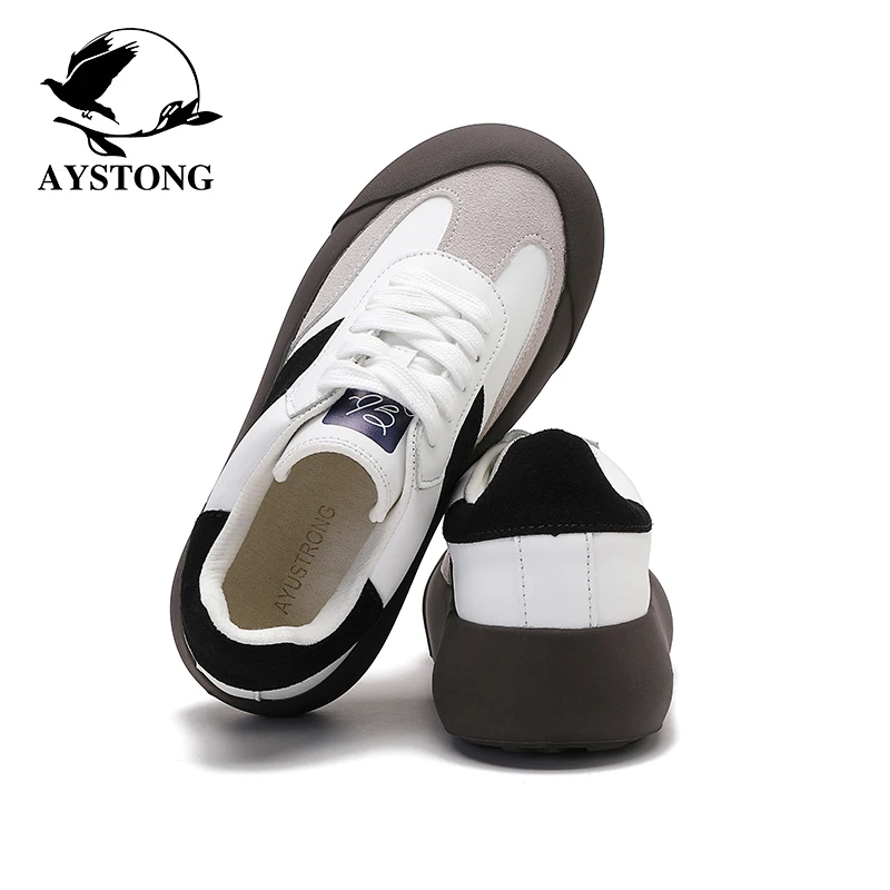 

Puffy Low-Top Thick-Heeled Women's Deqin Shoes Casual Comfortable Breadboard Shoes Couple's Cute Ugly Fashionable