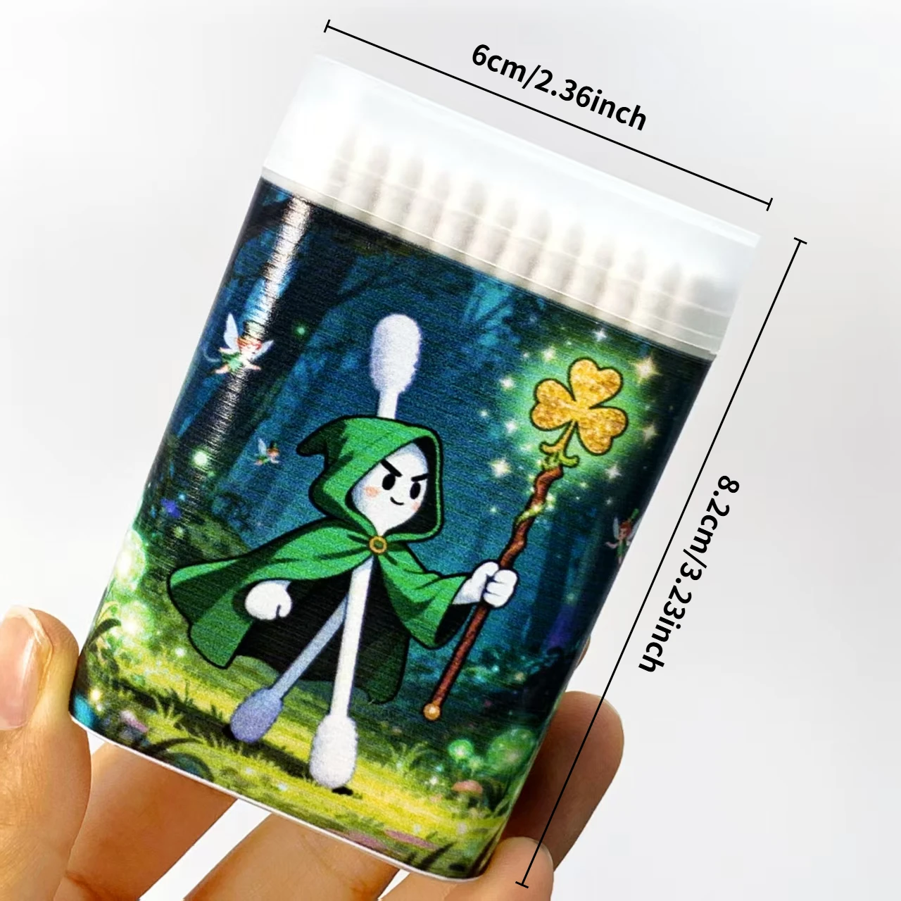 200 قطعة/300 قطعة مسحات قطنية مزدوجة الأطراف على طراز عيد القديس باتريك، مسحات قطنية ذات عمود رفيع للاستخدام المنزلي اليومي