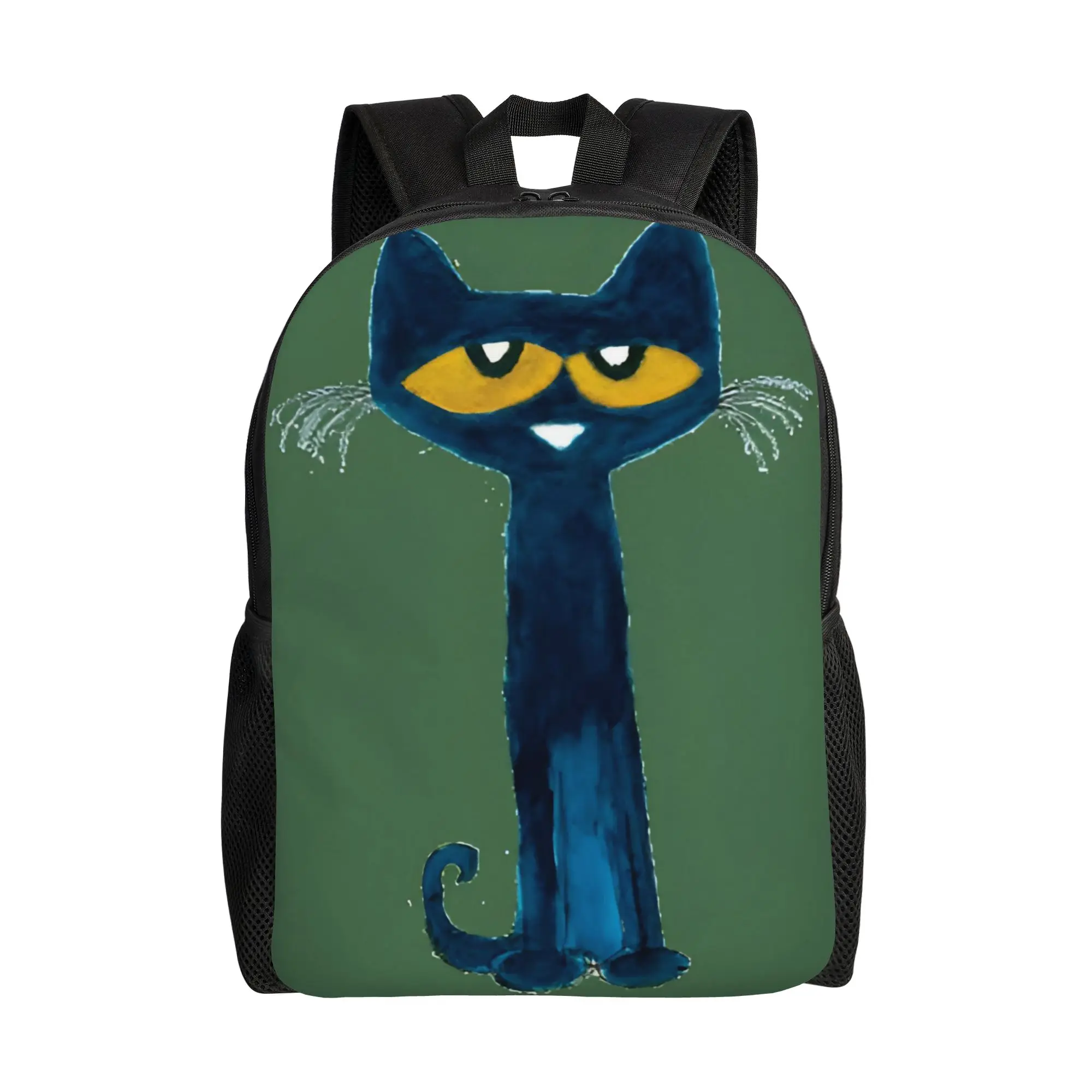 Pete the Cat  Backpack for Men Women Fashion High School Hiking Travel Daypack Cool Cat Laptop Shoulder Bag Gift