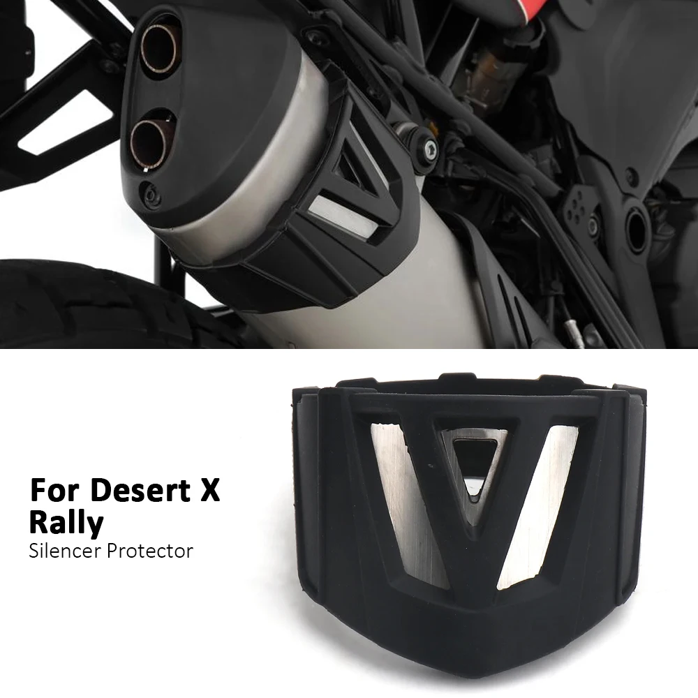 

For Ducati Desert X DesertX Rally Exhaust Protection Cover Motorcycle Rear Silencer Protector Guard DESERT X 2022 2023 2024