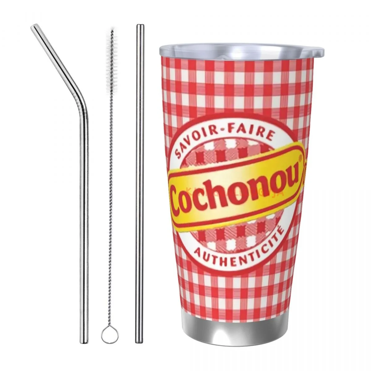 

Cochonou-Saucisson Insulated 20oz Stainless Steel Thermo Coffee Cup Mug with Lid Tumbler for Office Home Car Bottl