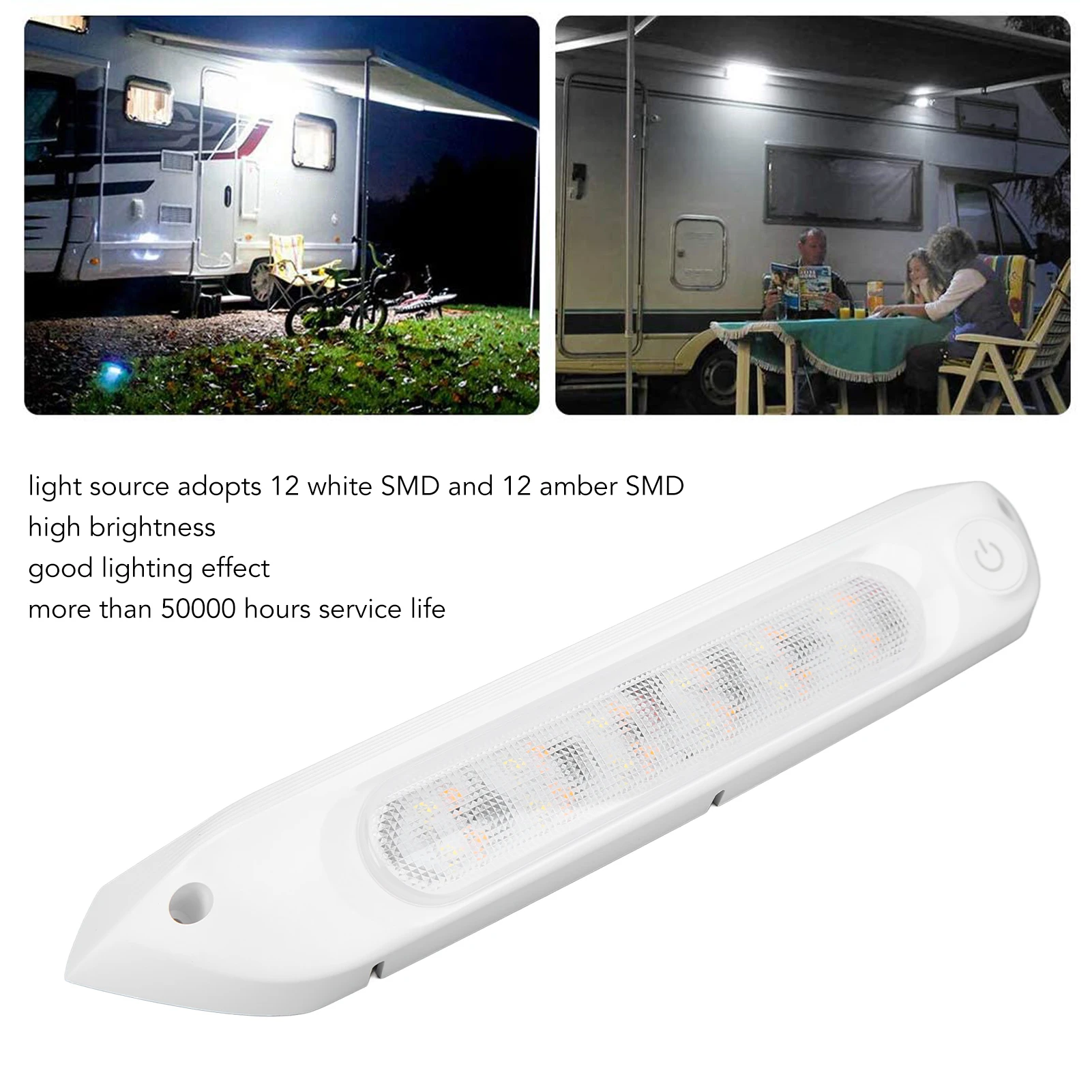 LED المظلة ضوء ثنائي اللون LED المظلة ضوء RV الشرفة ضوء 8 واط مقاوم للماء فائدة قطاع ضوء لليخوت RV مصباح ليد بار