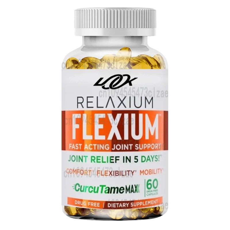 

Быстрая поддержка суставов Relaxium Flexium, содержащая смесь CurcuTame, поддерживает гибкость и функция суставов, 60 капсул