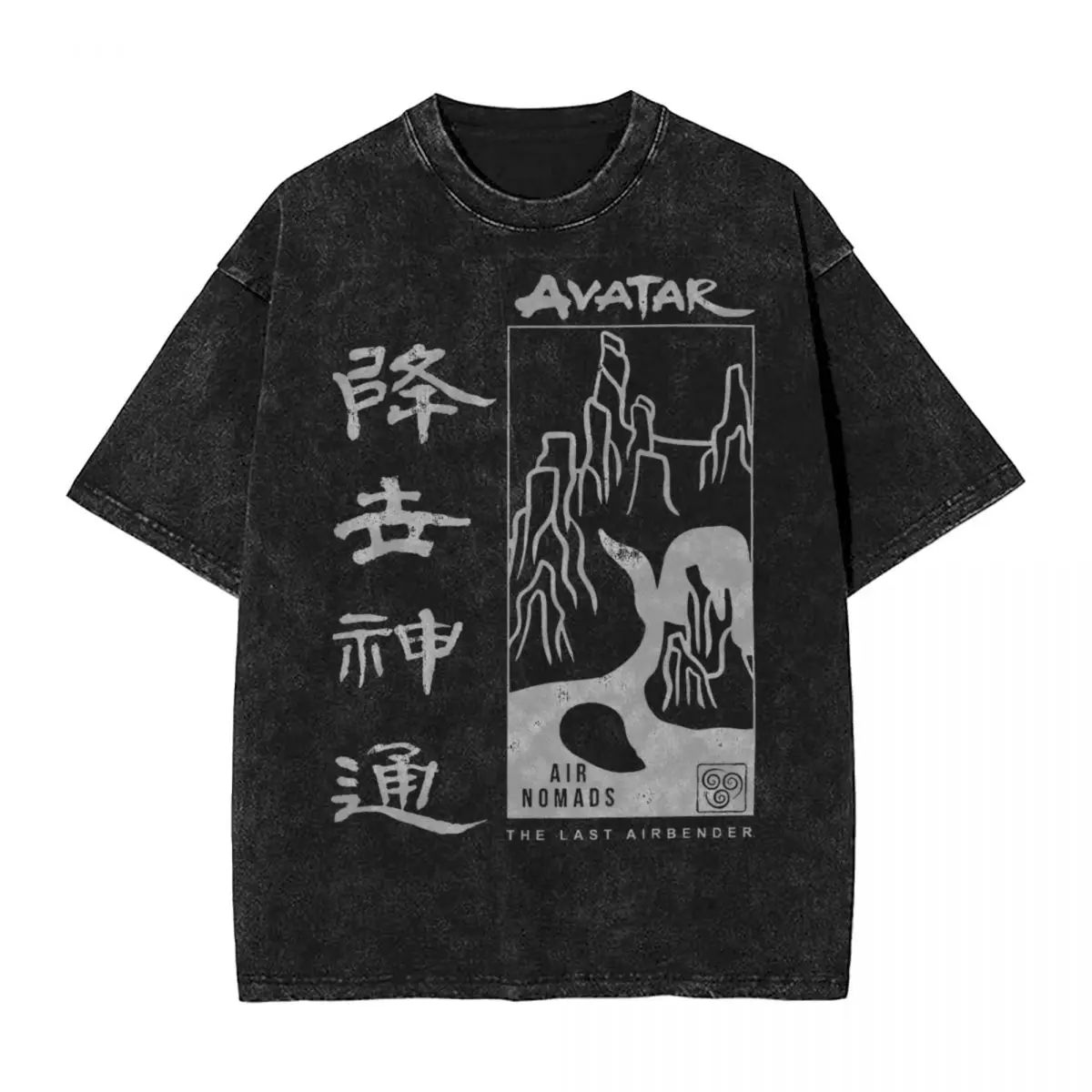 Washed T Shirt Avatar-The Last Airbender Air Nomads Poster Hip Hop Fashion T-Shirts Harajuku Streetwear Cotton Tees for Men