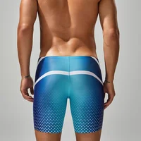 NEW Men's Low Rise SWIM BOXER SWIMWEAR Long VORTEX GRADIENT COLOR SWIMWEAR 3