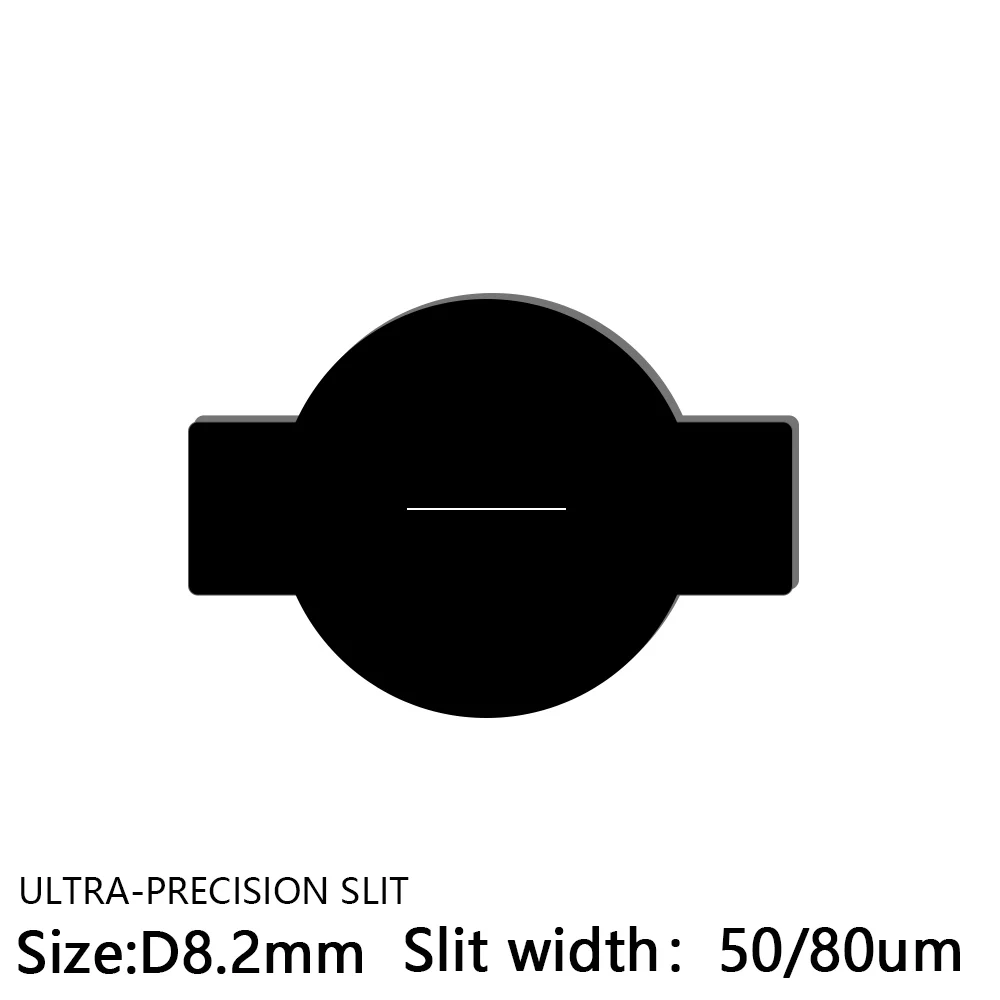 

Single slit grating Diffraction gratie Optical ultra-precision slits D8.2mm slit width 50/80um Stainless steel blackening