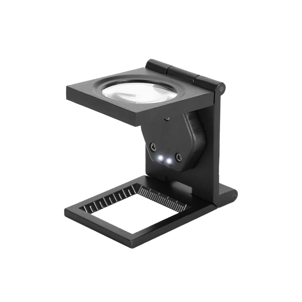 Portable Magnifier Glass Desktop Magnifier Measurement Tool For Phone And Computer Repairing 10X Folding Pocket Loupe