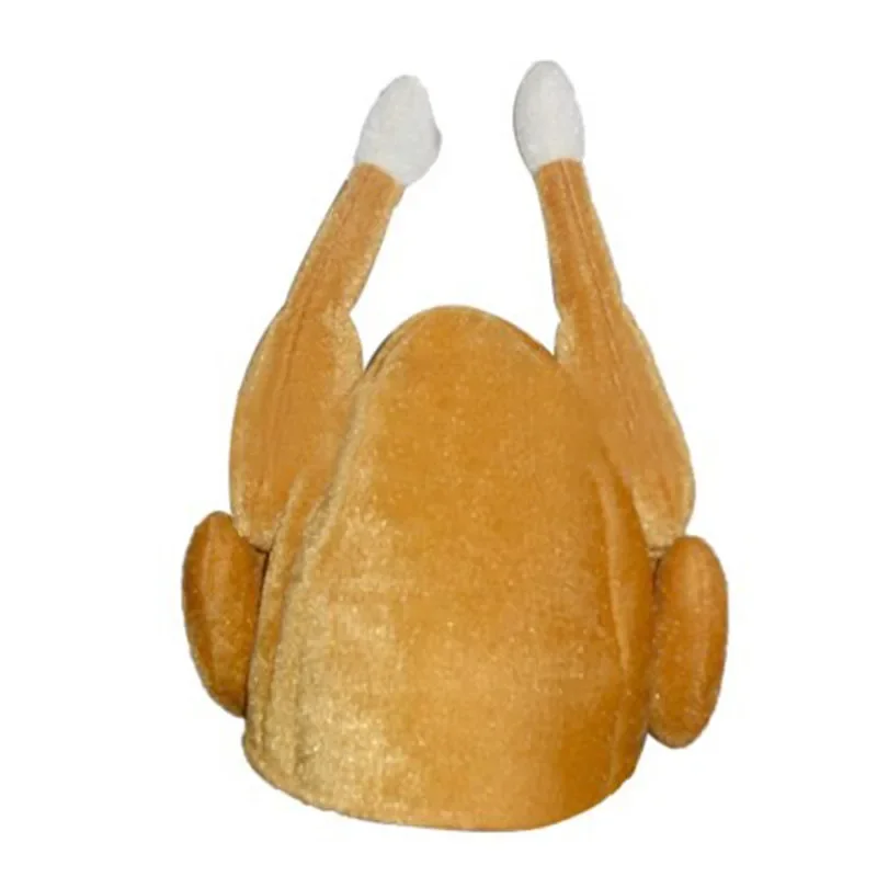 Men s Roasted Turkey Hat Thanksgiving Turkey Hats Soft Plush Funny Turkey Cap for Games Hats Funny Hats