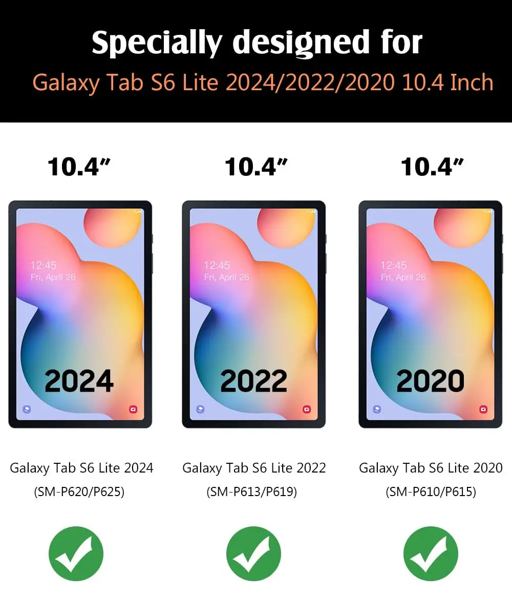 Case for All-New Samsung Galaxy Tab S6 Lite 10.4 Inch 2024/2022/2020 (SM-P610/P615/P613/P619), Ultra Slim Lightweight Mag