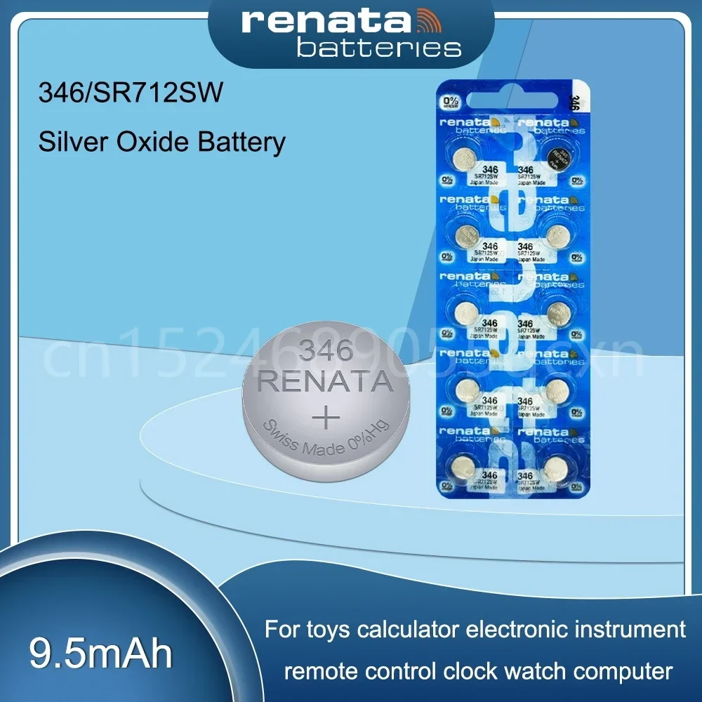 100% Original RENATA Swiss 346 SR712SW Silver Oxide Watch Battery for Scale Toys Swiss MADE Button Coin Cell