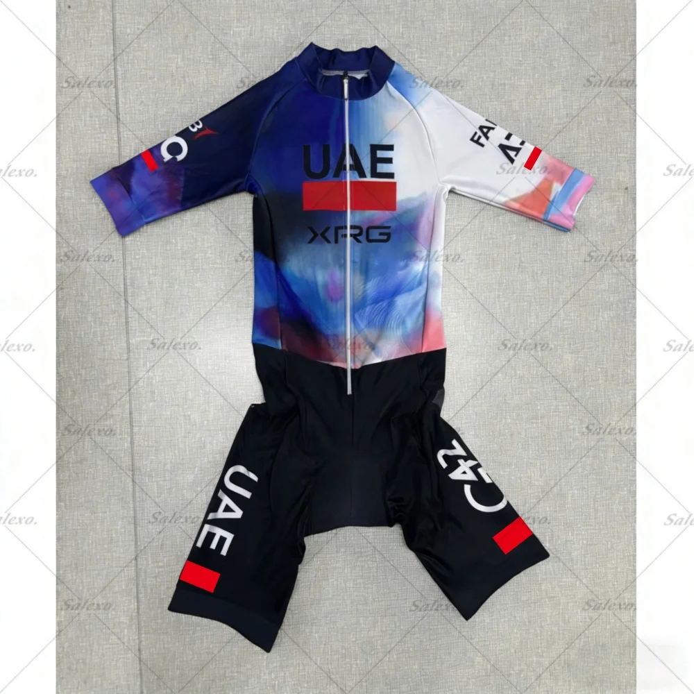 

LASER CUT Triathlon Skinsuit 2026 UAE Short Sleeved Jumpsuit Bodysuit SHORT Cycling Jersey Road Bicycle Clothing Ropa Ciclismo