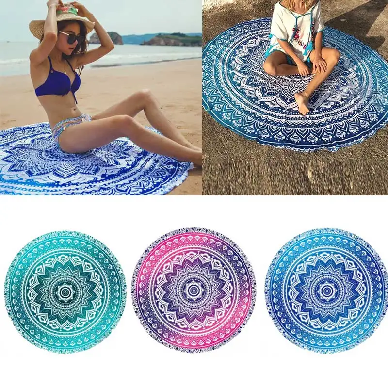 Mandala Round Tapestry Summer Beach Picnic Throw Rug Blanket  Mats