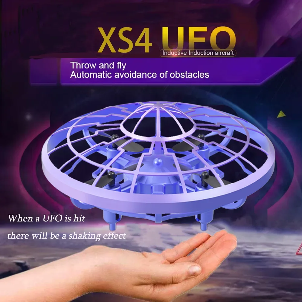 

2025 Multicolor XS4 Infrared Sensing Flying Saucer Drone Mini Induction Toy For Kids Rechargeable Portable Indoor Outdoor Gift