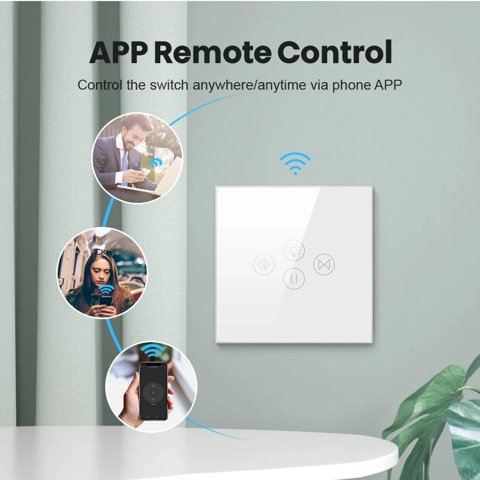 MIUCDA Tuya WiFi Smart Curtain Switch tapparelle tapparelle motore Smart Home Life APP telecomando funziona per Alexa,Google Home